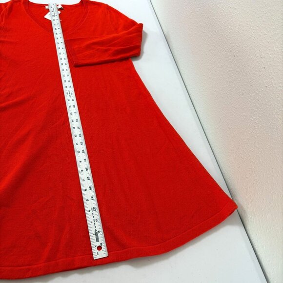 Ann Taylor Loft A Line Sweater Dress Size M Orange V Neck 3/4 Sleeve NWT - Picture 10 of 10